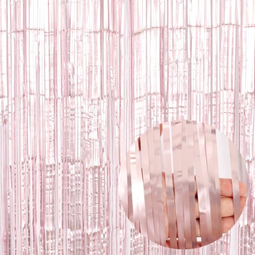 파티수술 샤틴은박커튼 - 핑크 색상의 폭 1m/높이 2m 제품 이미지