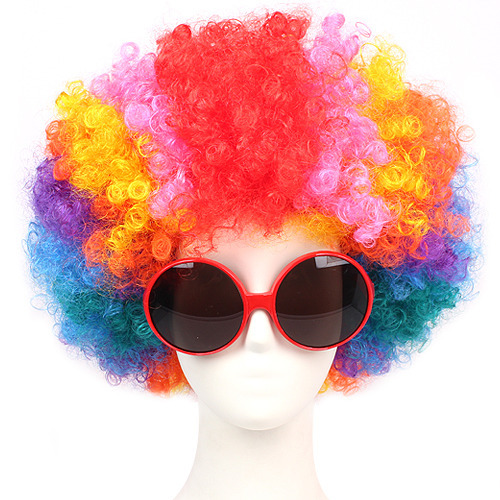 점보파마가발-레인보우 이미지 - 파티와 이벤트에 적합한 다양한 색상의 가발